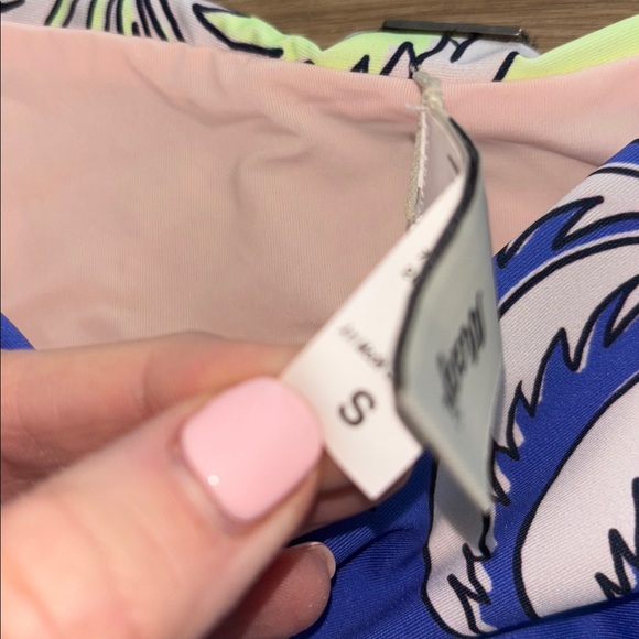 Maaji Periwinkle Palms Sussac swimsuit high rise Bottom - Blue and pink small - Picture 5 of 7